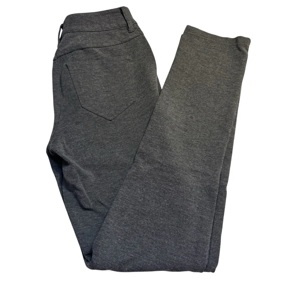 Cato Pants Size 2 Charcoal Grey Knit Straight Leg Rayon Nylon Spandex Versatile